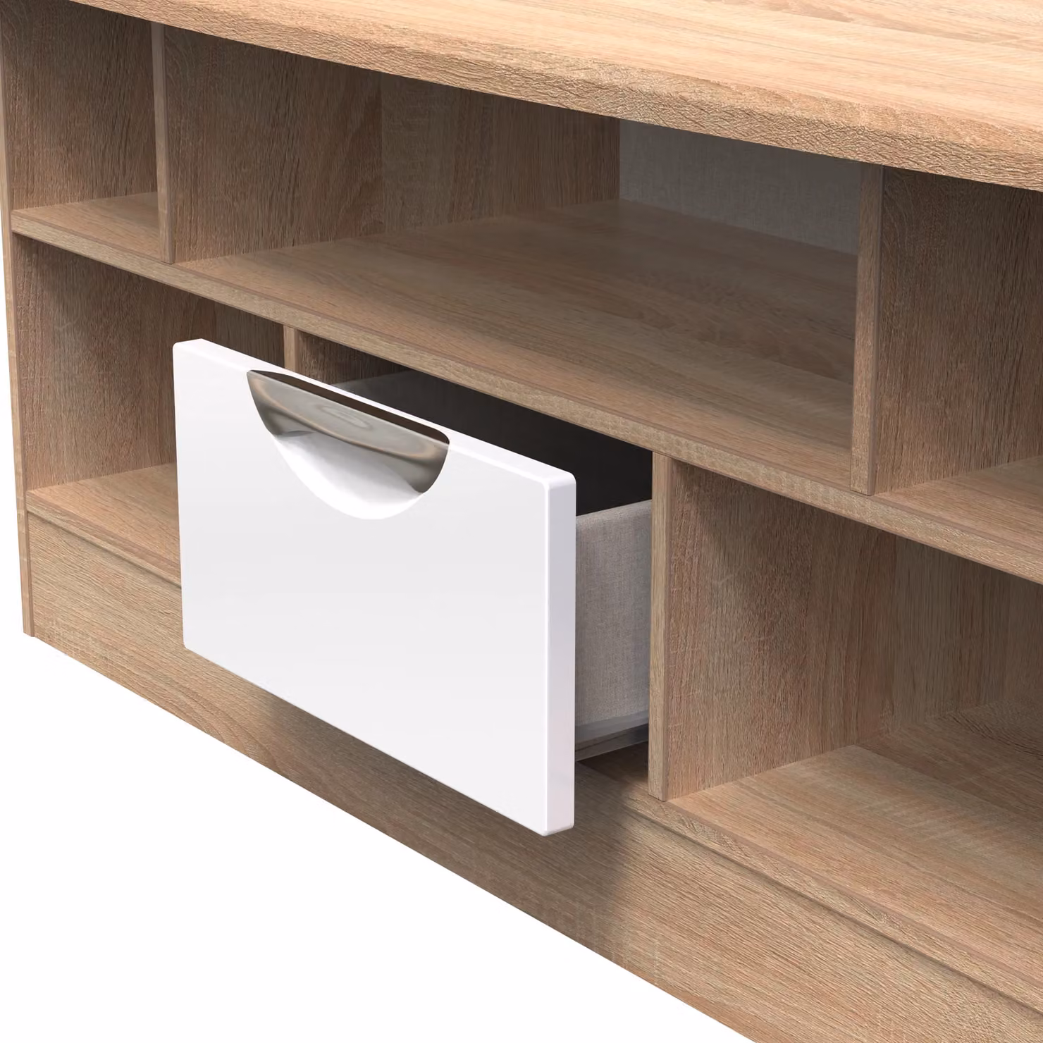 2 U Holborn Ready Assembled 1 Drawer TV and Media Unit in White – 2