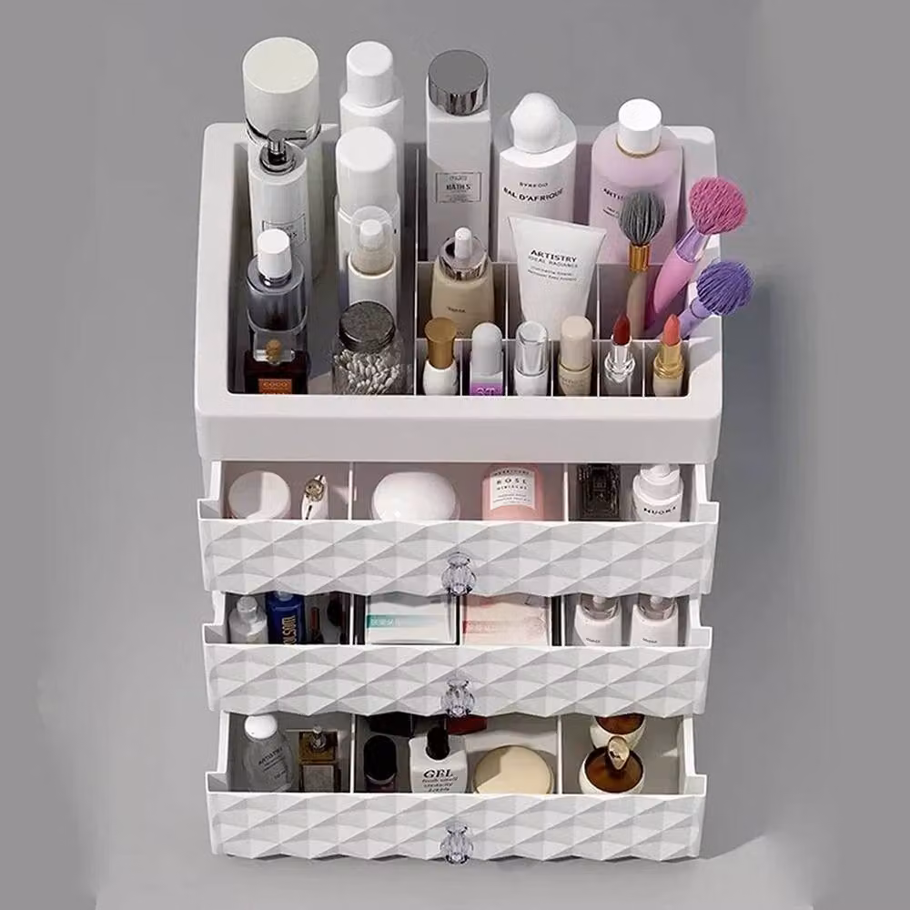 EONLION White Plastic Make Up Organiser Cosmetic Vanity Case Box, Width: 50 cm – 3