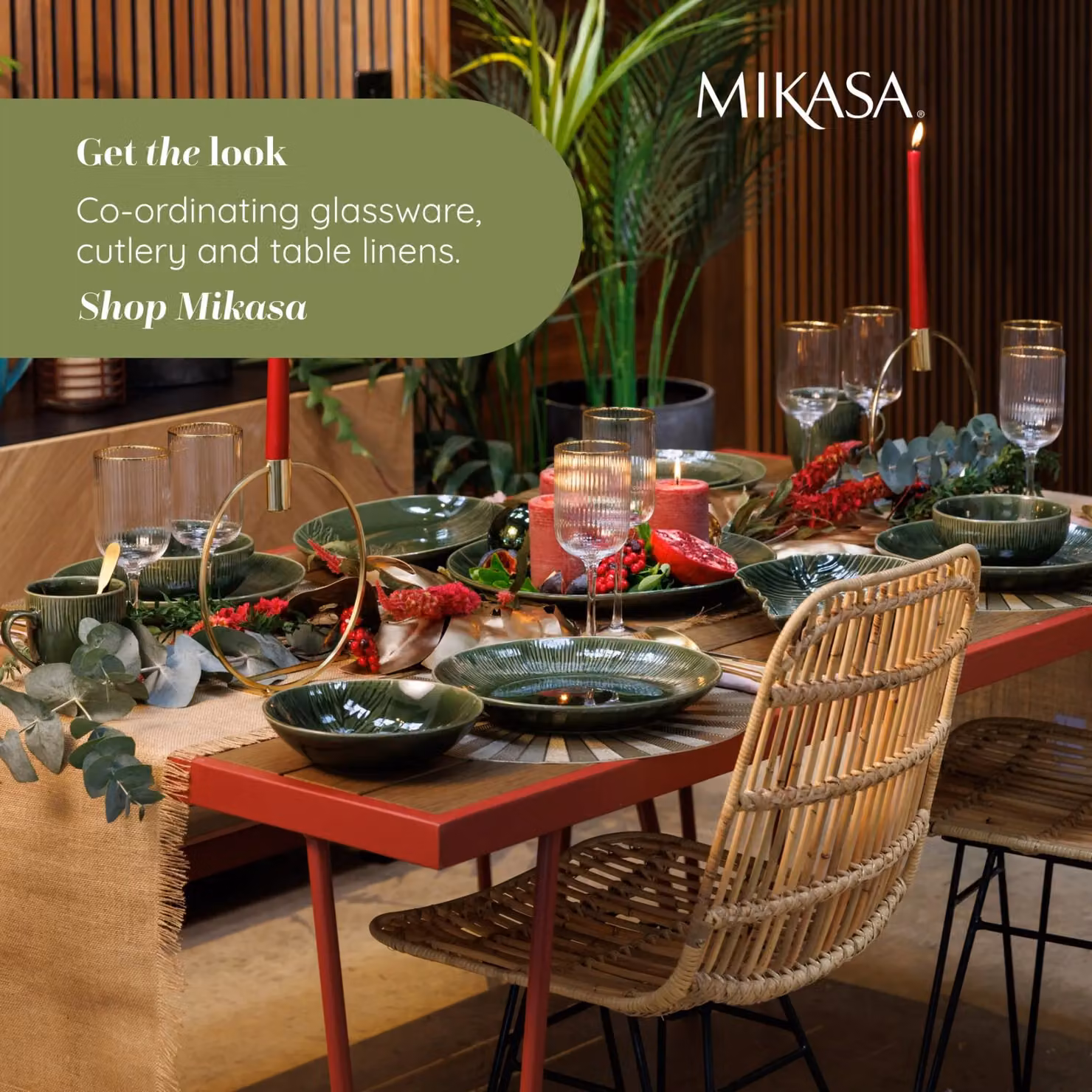 Mikasa Jardin Green Floral Stoneware Round Serving Platter, Diameter: 35.5 cm – 5
