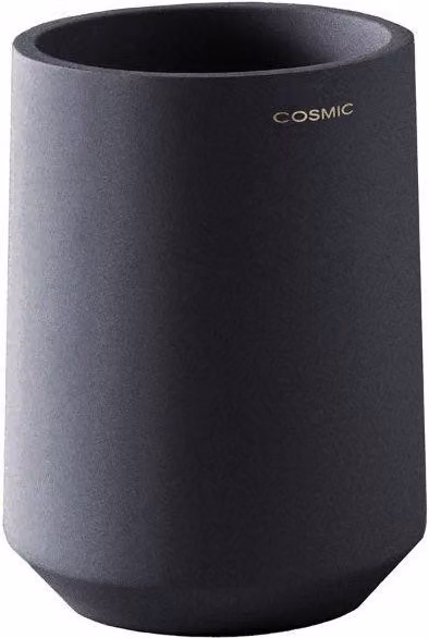 Saona Collection Cosmic Polyresin Toothbrush Holder in Black Volcano Design