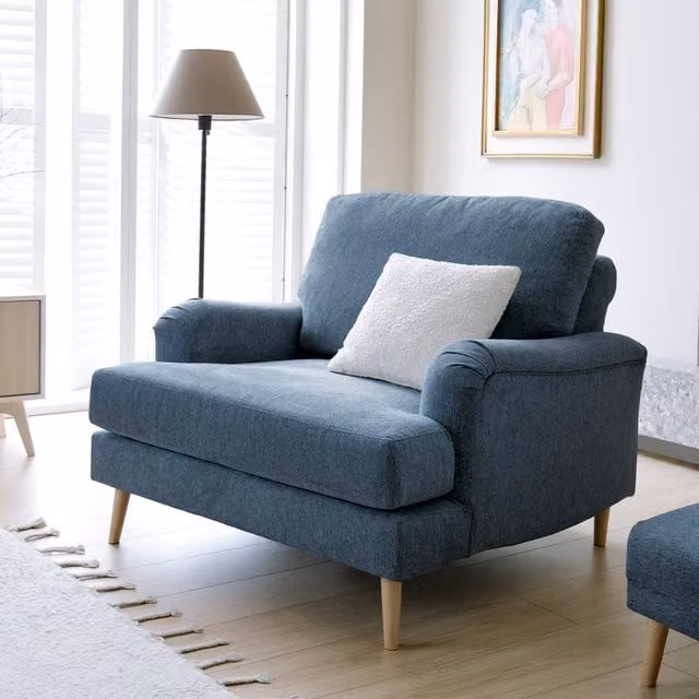 Abakus Direct Harper Chenille Armchair in Blue