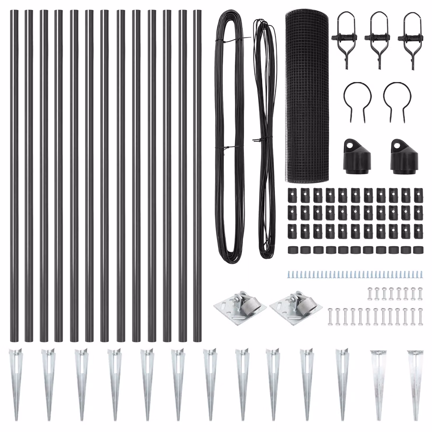 Berkfield Home Grey Steel Welded Wire Fence with 13 Spike Posts, W: 0.4 m, L: 25 m – 3