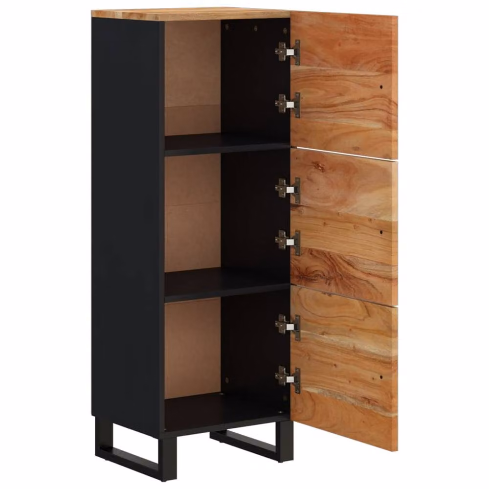 Berkfield Home Industrial Highboard with 3 Doors in Brown Solid Acacia Wood and Iron, W/D/H: 40 x 33 x 110 cm – 3