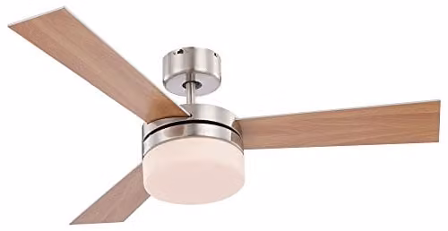 Globo Lighting E14 Ceiling Fan in Silver and Grey with Remote Control