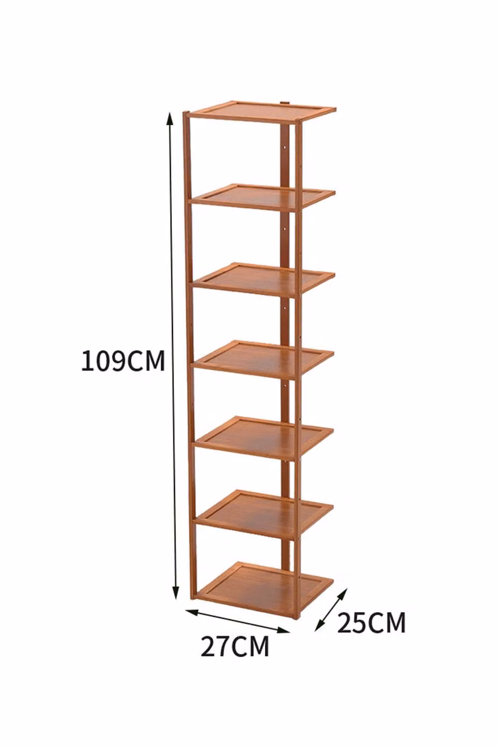 Living and Home 7-Tier Bamboo Shoe Rack in Brown – 2