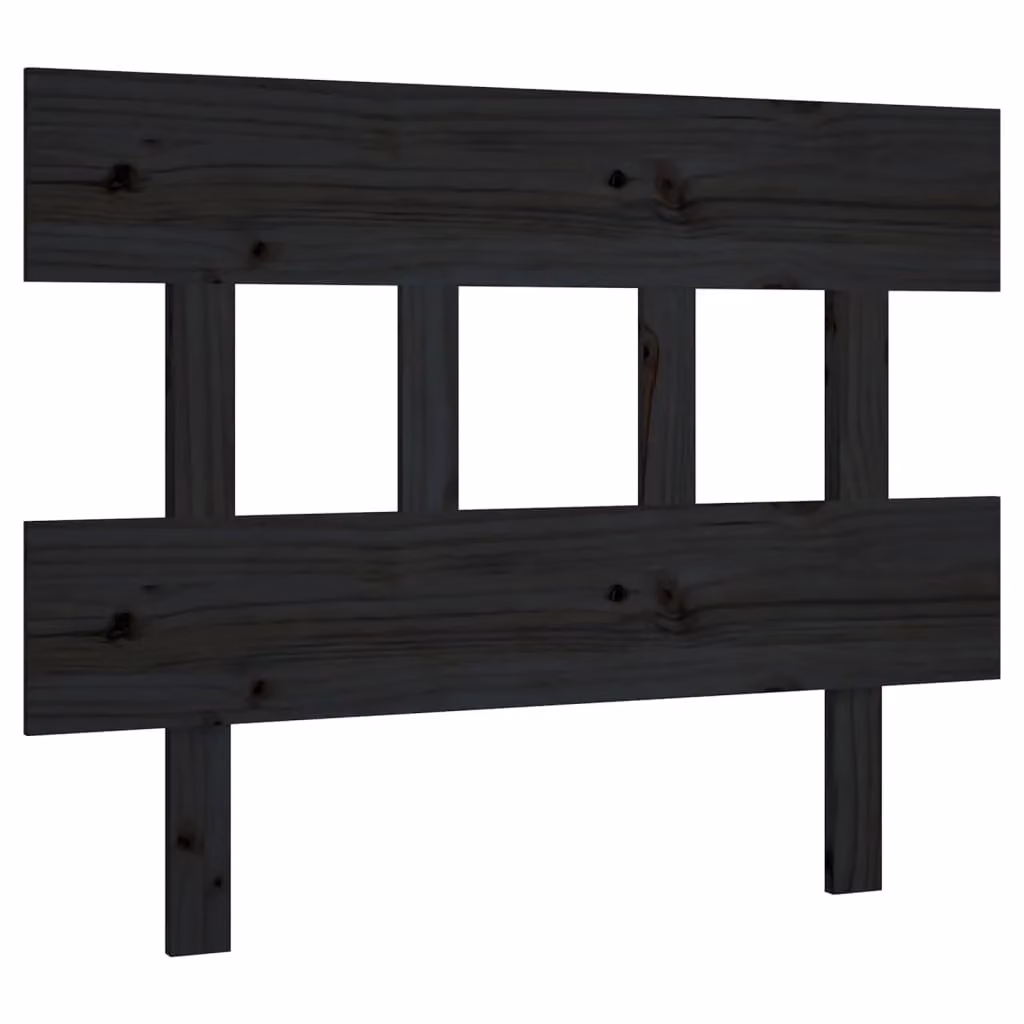 Berkfield Home Rustic Black Solid Pine Wood Bed Headboard W: 93.5 cm, D: 3 cm, H: 81 cm – 2