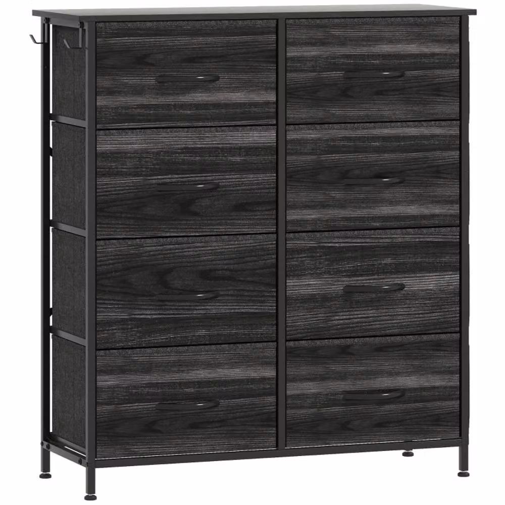 STILVORA Modern 8 Drawer Chest of Drawers with Matt Black Metal Frame – 4