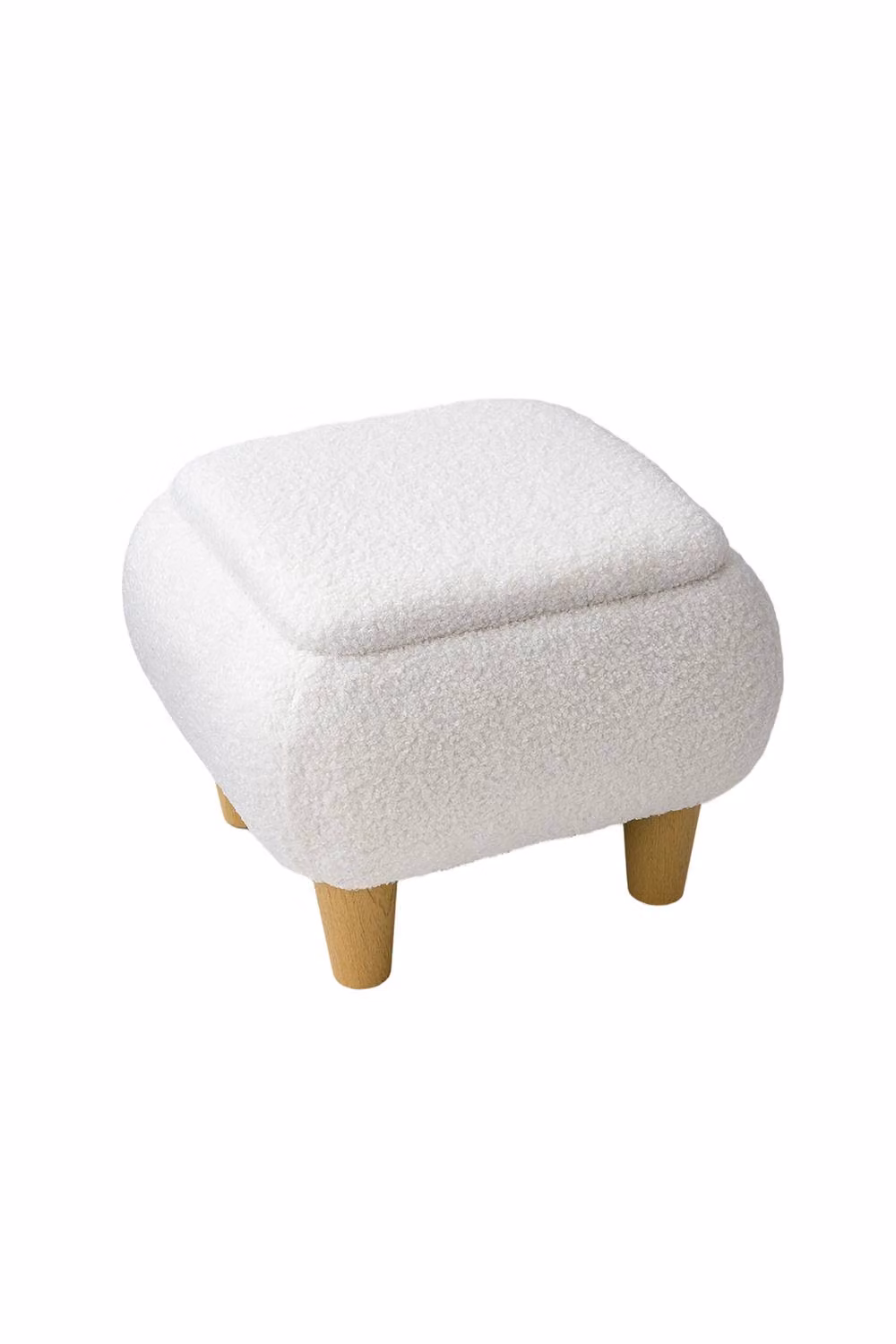 ExtraStar Modern Square Upholstered Storage Ottoman Bench in White – 3