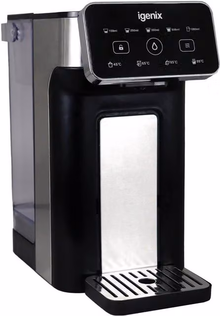 Igenix Instant Hot Water Dispenser with Digital Touch Display and Removable Tank, Black