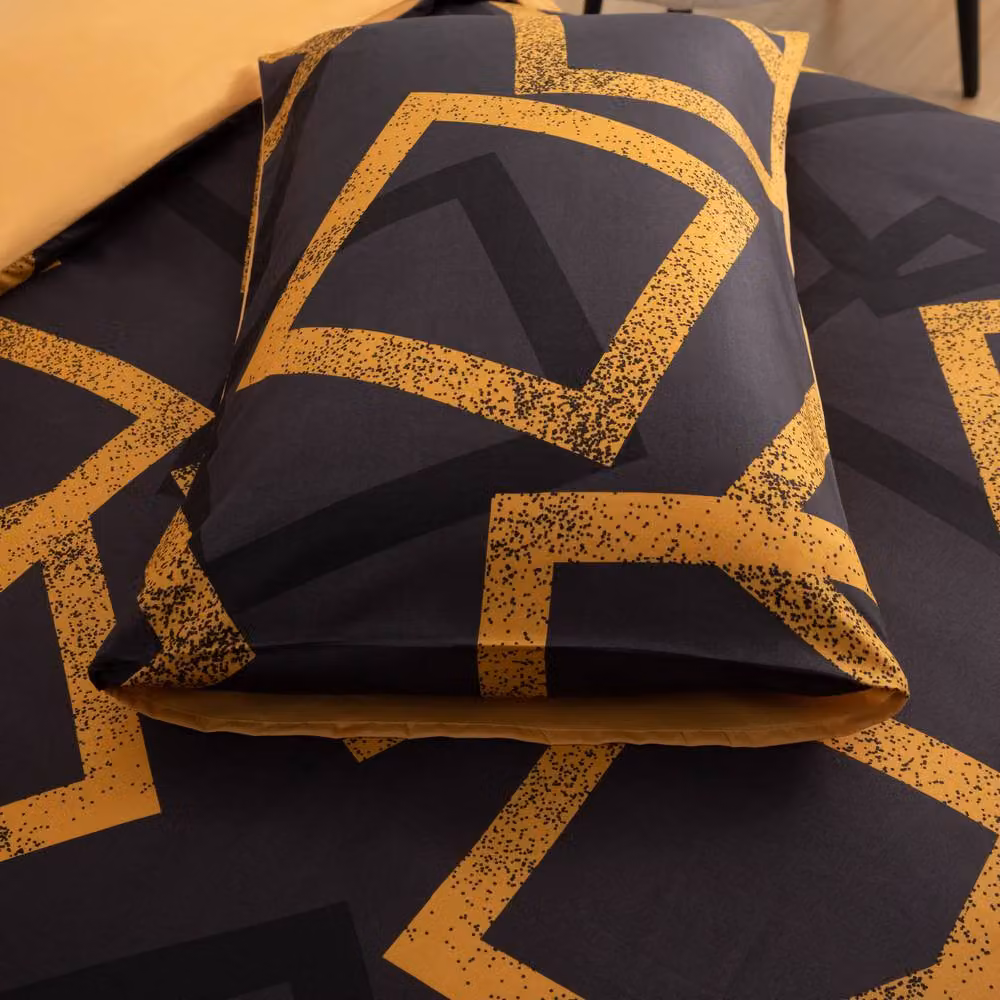 Grace King Size Microfibre Duvet Cover Set in Gold or Black, 3 Pieces, W: 230 cm x D: 220 cm – 8