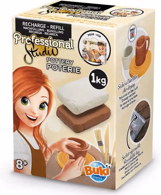 Buki Professional Studio Pottery Refill Modeling Clay, Brown, 2 kg