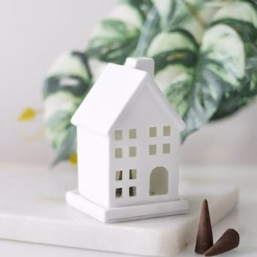 KDMD White Ceramic House Incense Cone Holder – 2