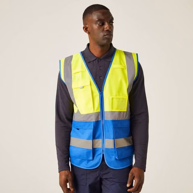 Regatta Men's Hi-Vis Executive Vest in Yellow and Blue, Size: XXL