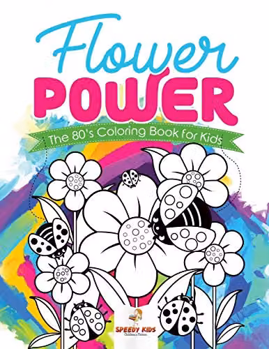 Speedy Kids Flower Power 80s Colouring Book for Children, Multicolour – 1