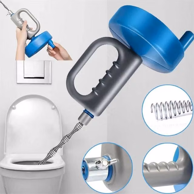 PAWNORA 5m Flexible Steel Drain Snake Clog Remover and Pipe Unblocker in Blue