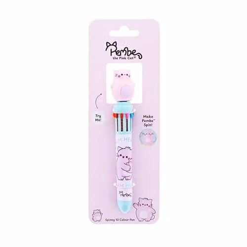 Blueprint Collections 10 Colour Spinny Pen in Pink
