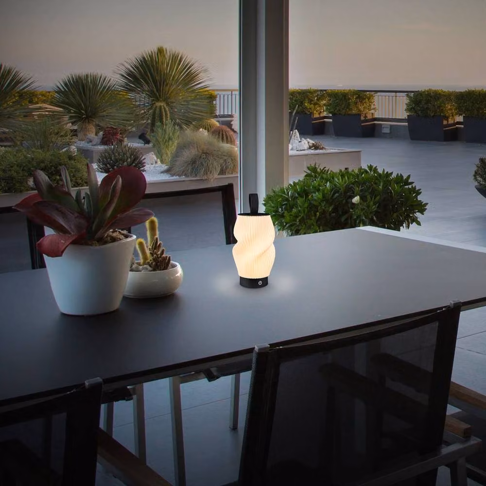 Briloner Black Rechargeable Dimmable Touch LED Table Lamp with Warm White Light – 8