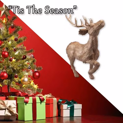 VFM e-Store Gold Christmas Standing Deer Decoration, H 53 cm x W 16 cm – 6