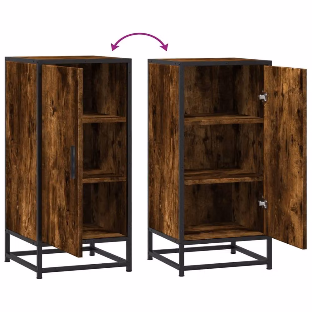 Berkfield Home Smoked Oak Sideboard in Brown, W/D/H: 35.5 x 35.5 x 76 cm – 4