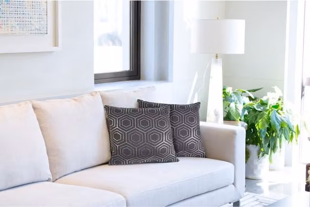 NewEdgeBlinds Modern Graphic Square Cushion Cover in Grey