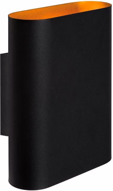 Lucide Ovalis Dimmable Up and Down Wall Light in Black Metal with 2 x E14 Sockets – 5
