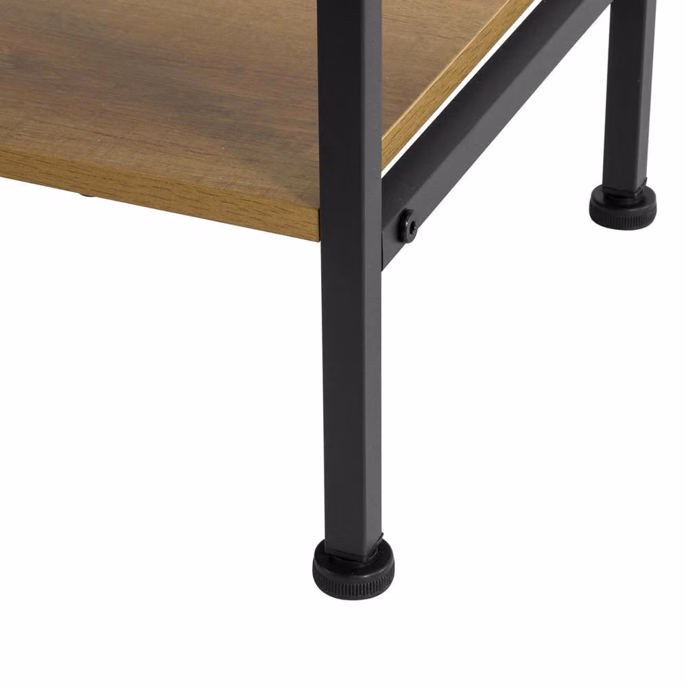 SoBuy 3-Shelf Industrial Style Console Table in Brown and Black, W: 120 cm – 5