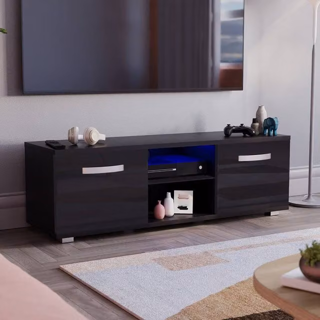 Vida Designs Cosmo 2 Door LED TV Unit in Black – 1