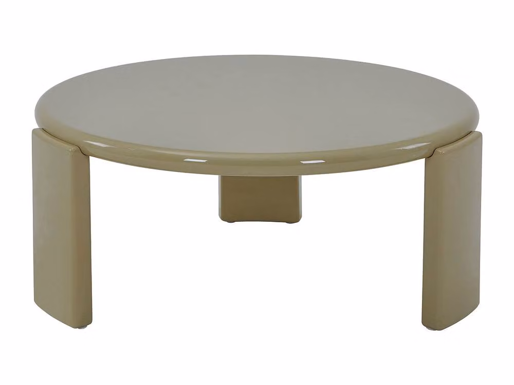 Vente-unique ZYRENIA Round MDF Coffee Table in Glossy Khaki Green, W/D/H: 80 x 80 x 35 cm – 2