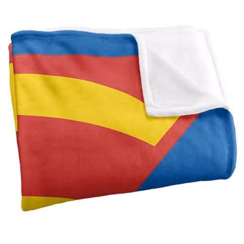 LOGOVISION Superman Logo Shield 2024 Super Soft Fleece Throw Blanket, Multicolour, W/D/H: 127.0 x 127.0 x 152.4 cm – 2