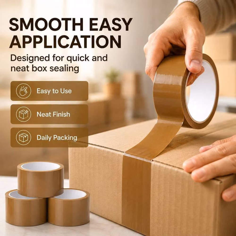 SPETLEK Heavy Duty Brown Packing Tape, Width: 48 mm, Length: 66 m – 6
