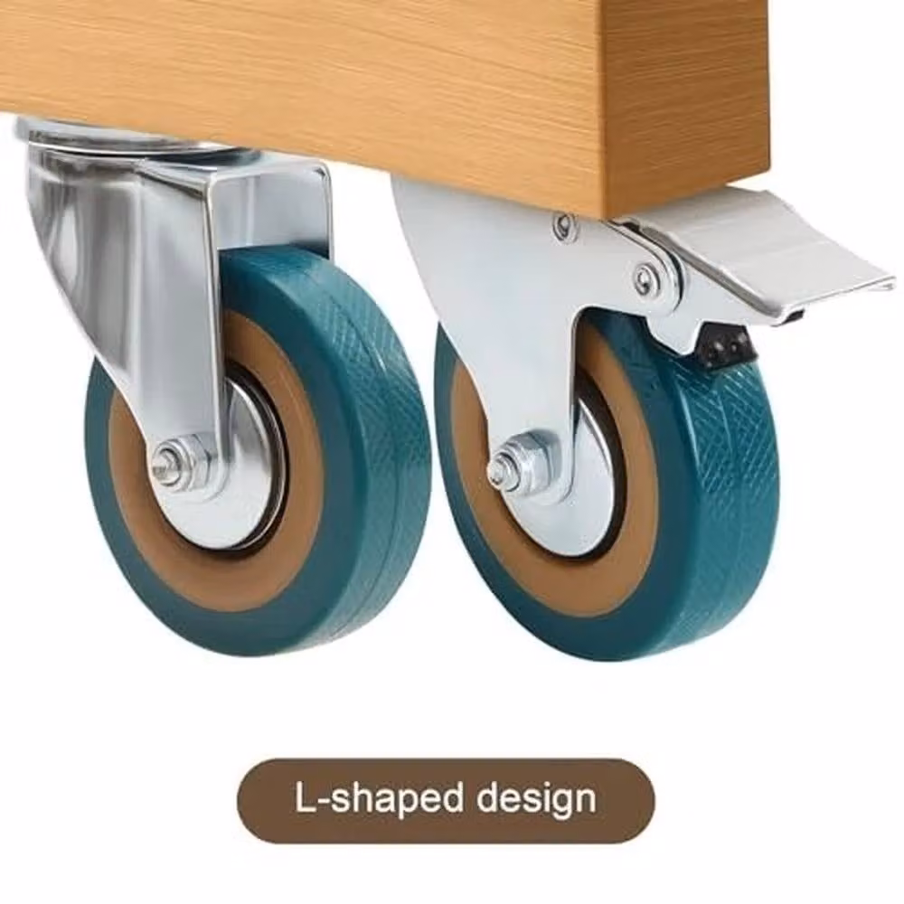 EONLION Green Rubber Swivel Castor Wheels Set, 2pcs with Brake and 2pcs without Brake – 4
