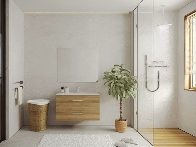 Vente-unique Wall-Mounted Bathroom Unit with Single Basin in Light Oak
