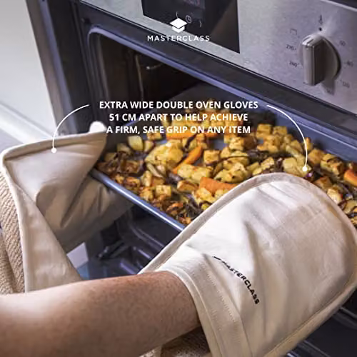 MasterClass Professional Non-Slip Cotton Oven Glove in Beige – 3