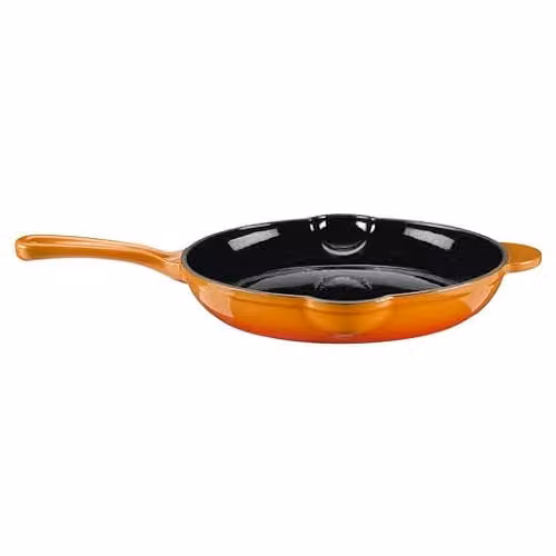 Cooks Professional Orange Enamelled Cast Iron Frying Pan, 26cm – 3