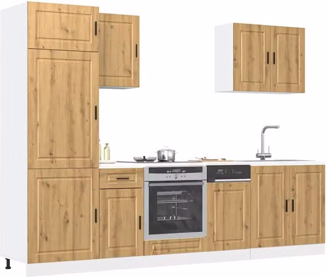 Berkfield Home Kalmar 7 Piece Kitchen Cabinet Set in Artisan Oak Brown Engineered Wood