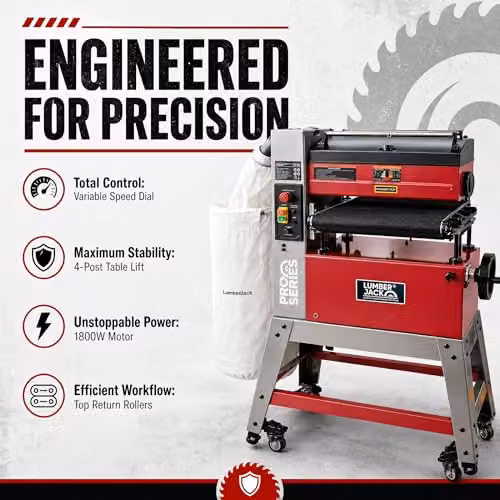 Lumberjack 18 inch Open End Drum Sander with 1800W Motor, Red – 4