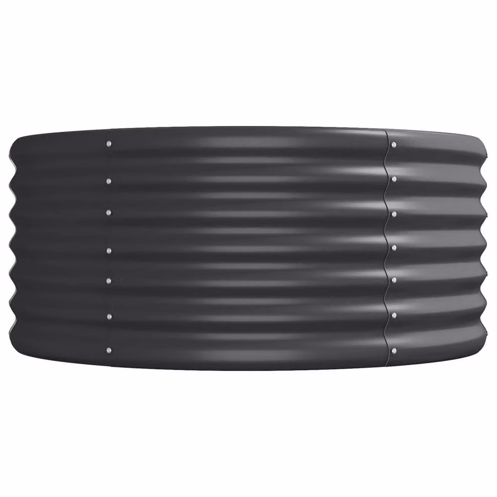 Berkfield Home Garden Powder-coated Steel Raised Bed in Anthracite Black, W: 440 cm, D: 80 cm, H: 36 cm – 3