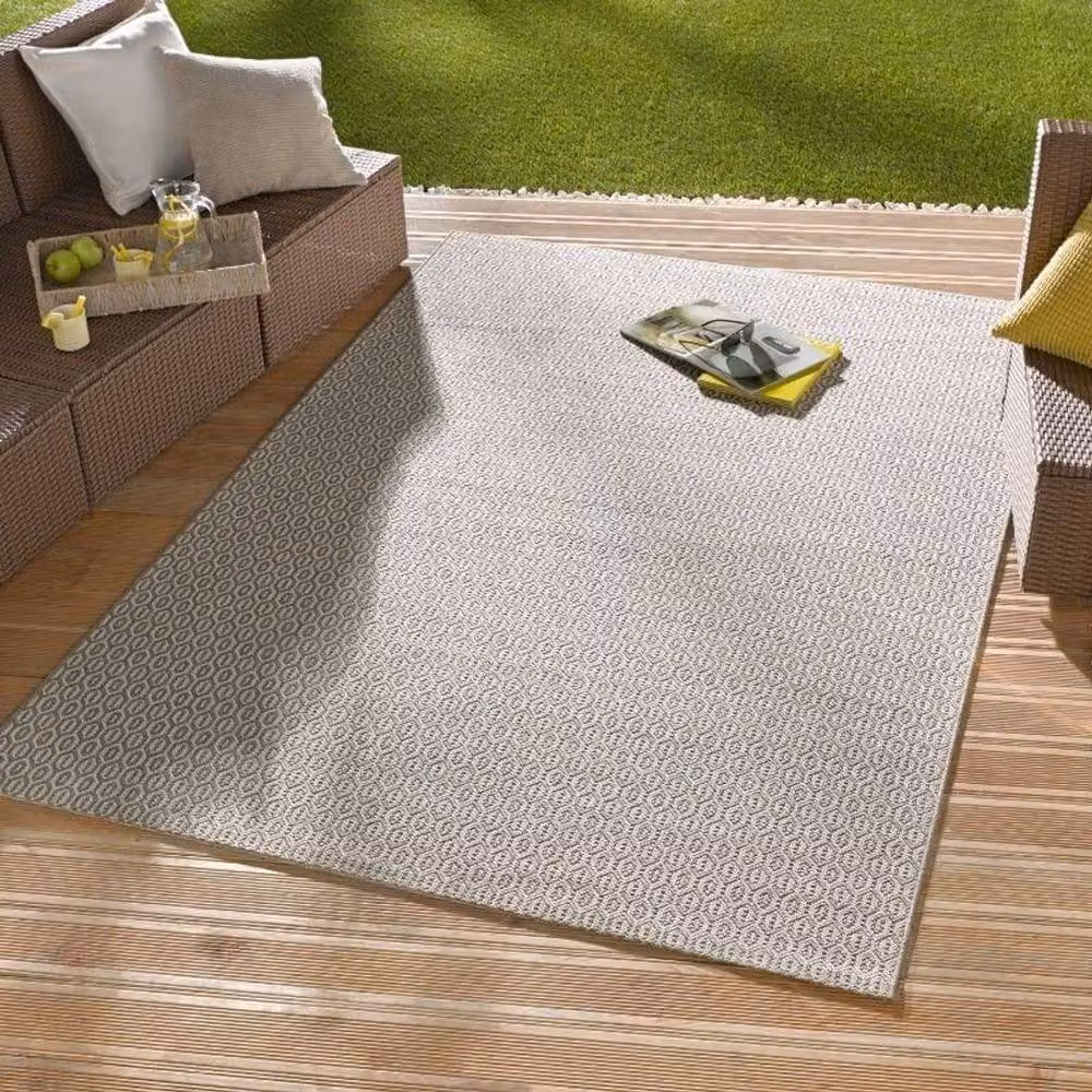 THE RUGS Coin Geometric Indoor Outdoor Rug in Beige, W/D/H: 80 x 200 cm – 2