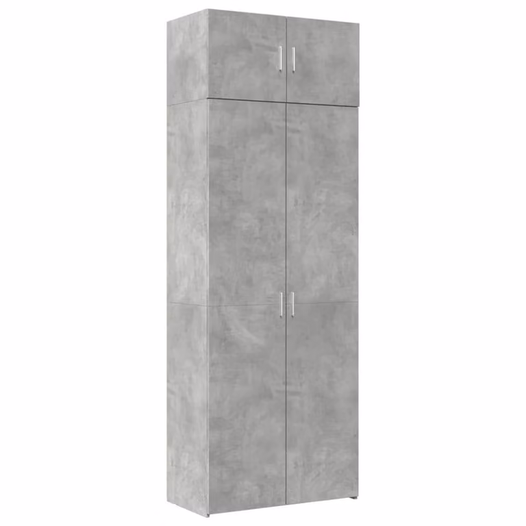 Berkfield Home Freestanding Storage Cabinet in Concrete Grey, W/D/H: 80 x 42.5 x 225 cm