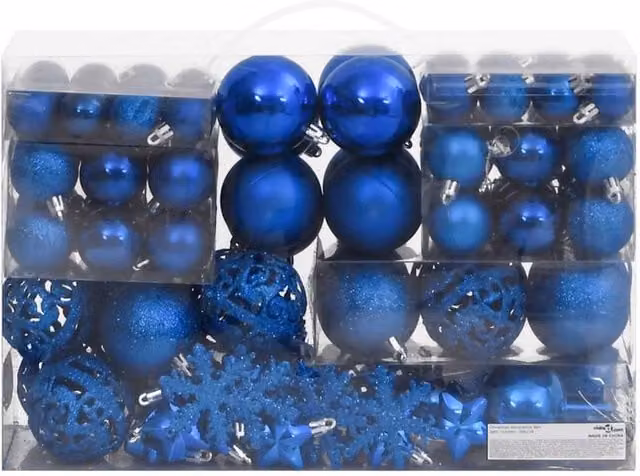 Berkfield Home 111 Piece Blue Christmas Bauble Set – 1
