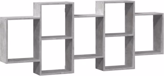 Berkfield Home Wall Mounted Modern Shelf in Concrete Grey, W/D/H: 159 x 18 x 65 cm