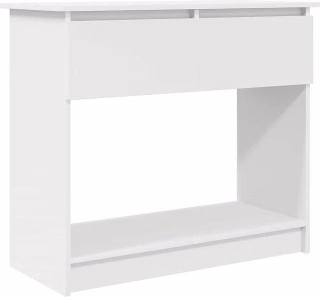 Berkfield Home Modern White Console Table with Drawers W/D/H: 85.5 x 38.5 x 74.5 cm
