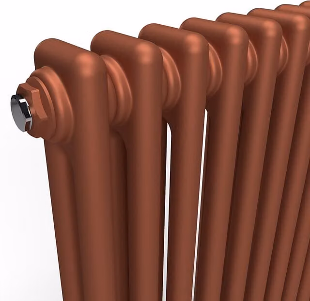 Lux Heat Horizontal Column Radiator in Bronze and Brown, W/H: 78.5 x 60 cm