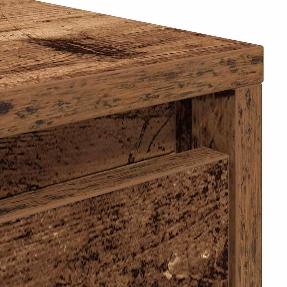 Berkfield Home Coffee Table with Drawers in Brown Old Wood, W/D/H: 70.5 x 70 x 40 cm – 4