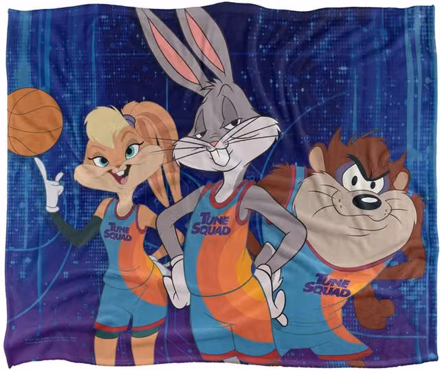 Warner Brothers Space Jam 2 Silky Touch Super Soft Throw Blanket, White and Multicolour, W: 152 cm, D: 127 cm – 1