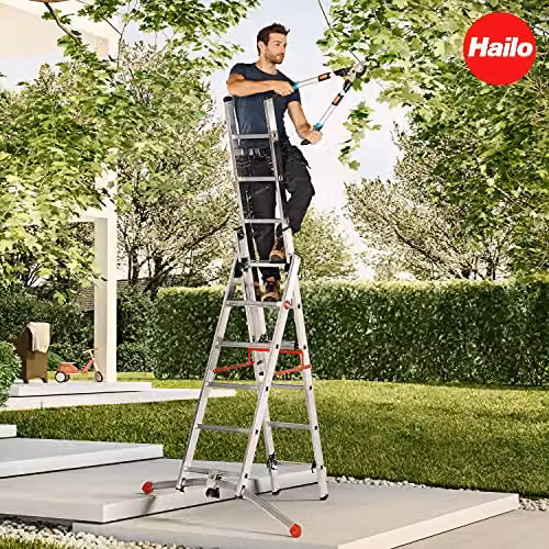 Hailo Profilot 2018 Aluminium Multi-Purpose Combination Ladder, Silver – 2