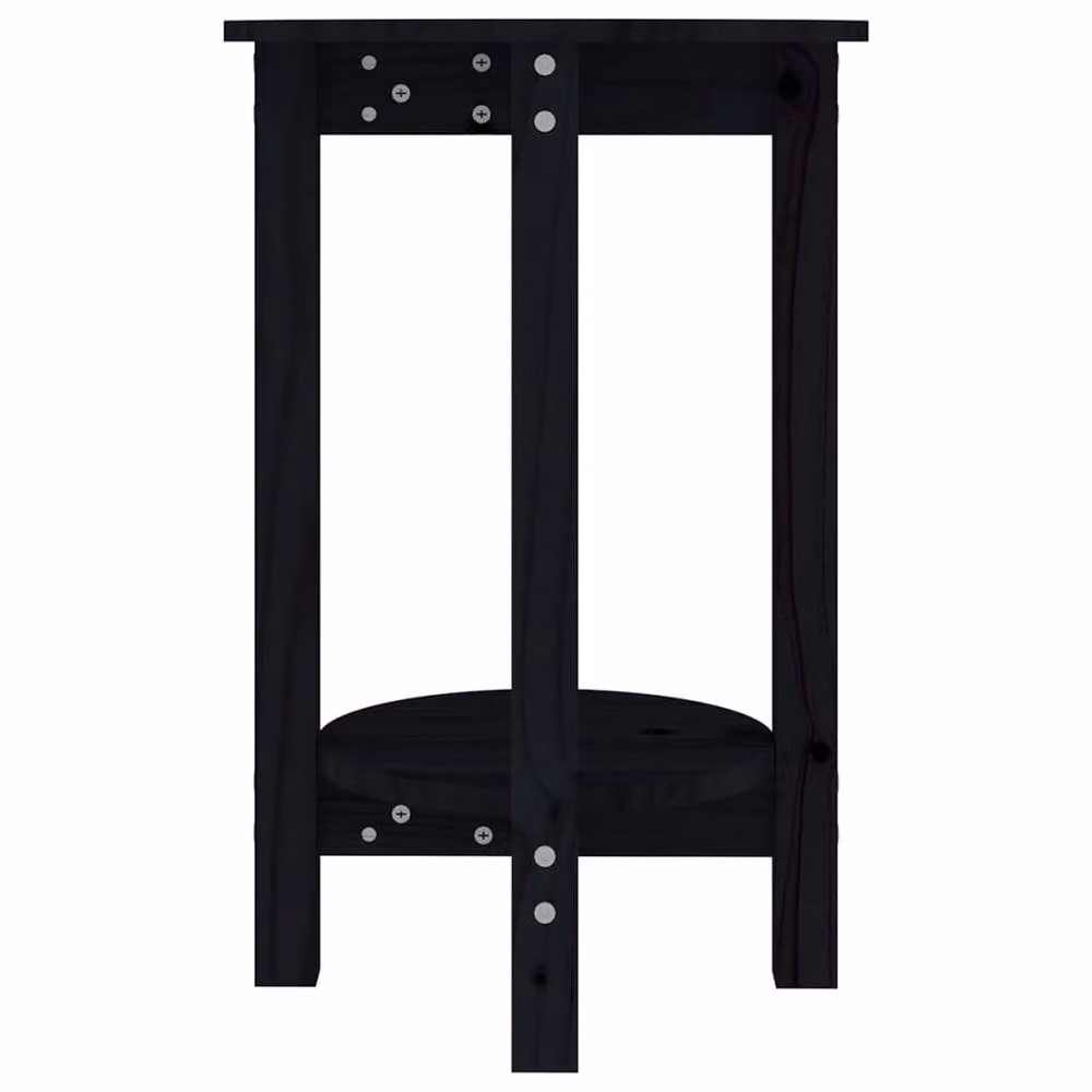 Berkfield Home Black Rustic Solid Pine Wood Coffee Table W: 60 cm, D: 40 cm, H: 40 cm – 4