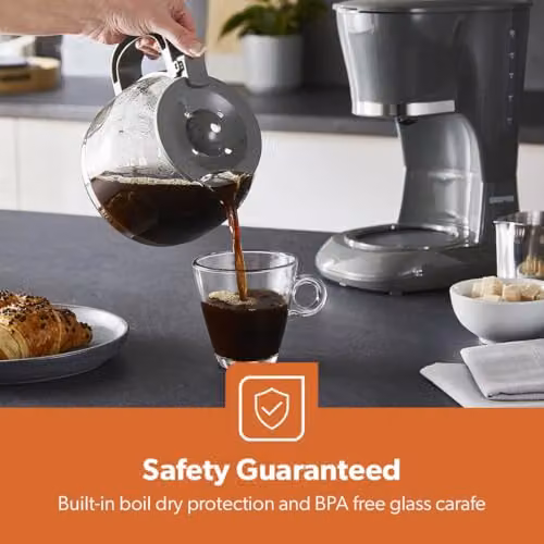 Geepas Grey and Black Glass Kitchen Combo Set W/D/H: 41.5 x 31.5 x 31.5 cm