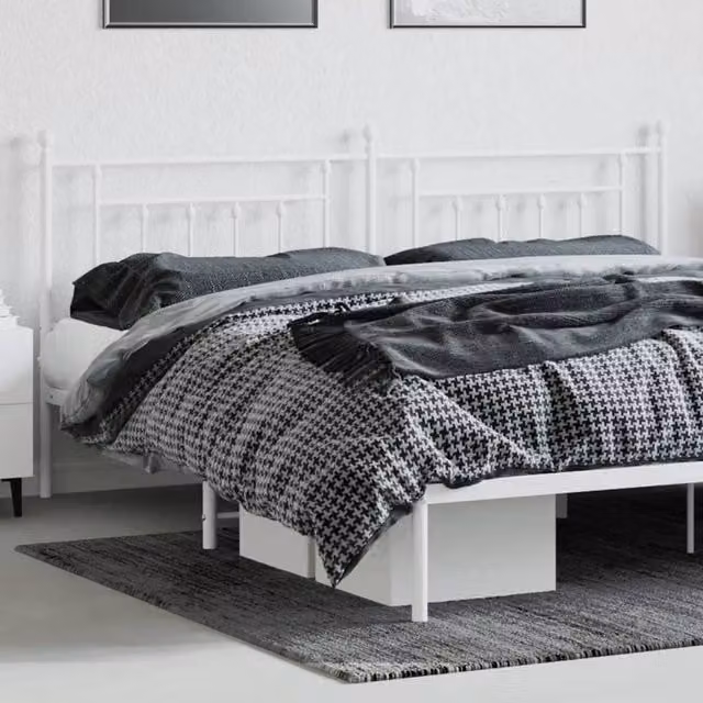 Berkfield Home Metal Headboard in White, 200 cm