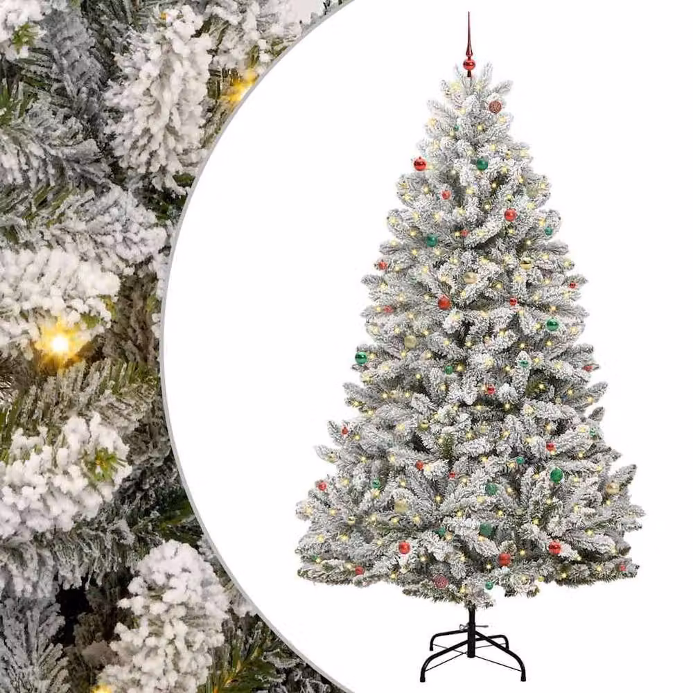 Berkfield Home Artificial Christmas Tree in Green and White, Height: 300 cm – 2